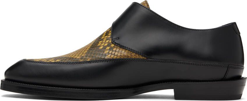 Dries Van Noten Black  Yellow Leather Monkstraps - Picture 3