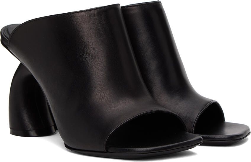 Dries Van Noten Black Open Toe Heeled Mules - Picture 2