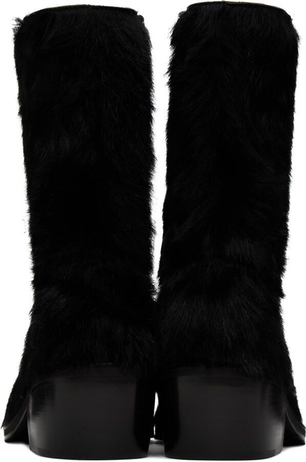 Dries Van Noten Black Square Toe Boots - Picture 3
