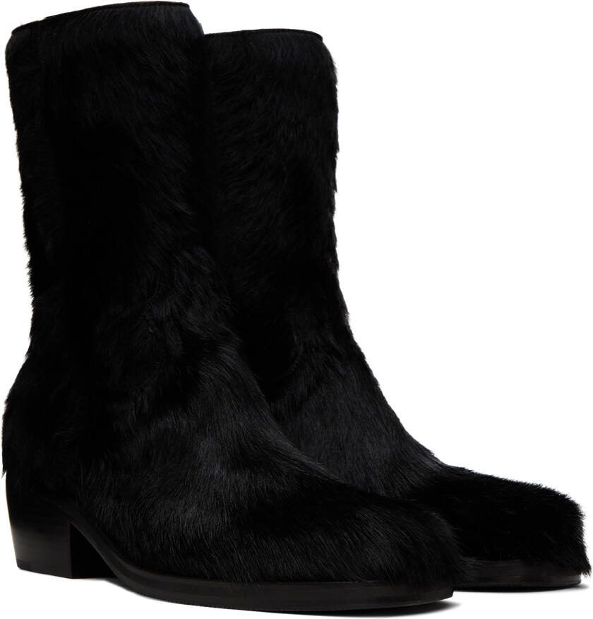 Dries Van Noten Black Square Toe Boots