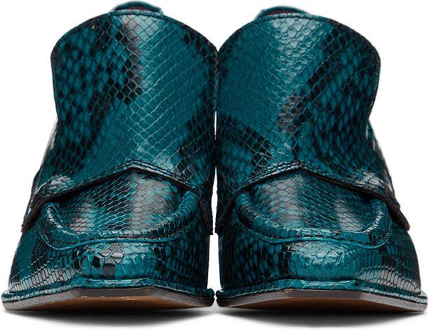 Dries Van Noten Blue Snake Oxford Heels - Picture 2