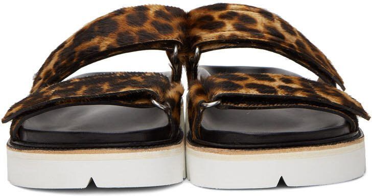 Dries Van Noten Brown  Black Calf-Hair Cheetah Sandals - Picture 3