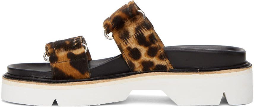 Dries Van Noten Brown  Black Calf-Hair Cheetah Sandals - Picture 2