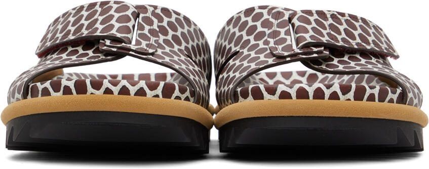 Dries Van Noten Brown  White Leather Net Sandals - Picture 3