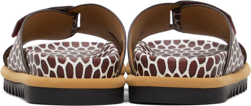 Dries Van Noten Brown  White Leather Net Sandals - Picture 2