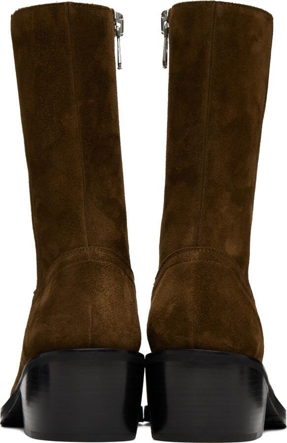 Dries Van Noten Brown Stacked Boots - Picture 5
