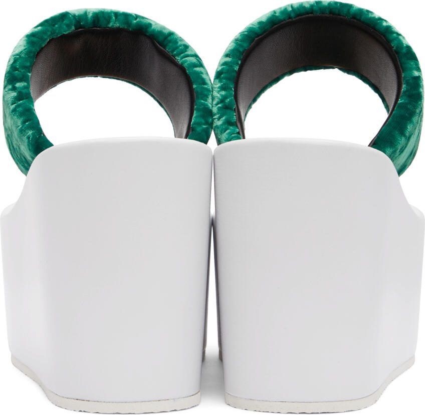 Dries Van Noten Green  Orange Chunky Heeled Sandals