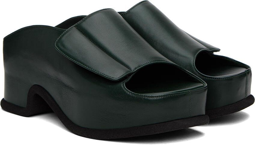 Dries Van Noten Green Block Heeled Sandals - Picture 2