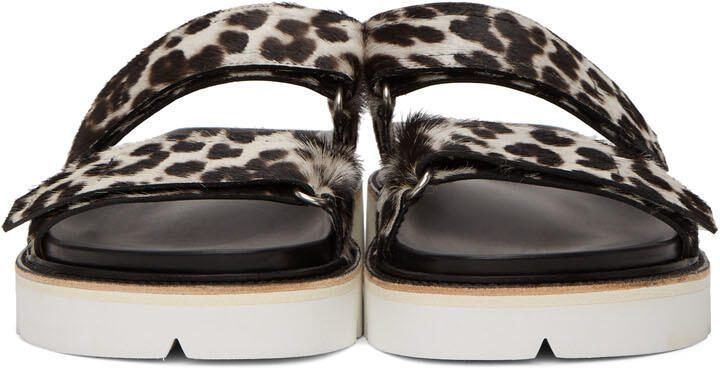 Dries Van Noten Grey  Black Cheetah Print Sandals - Picture 3
