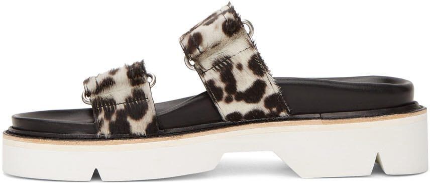 Dries Van Noten Grey  Black Cheetah Print Sandals - Picture 2