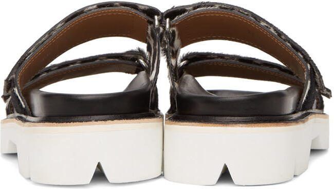 Dries Van Noten Grey  Black Cheetah Print Sandals - Picture 4