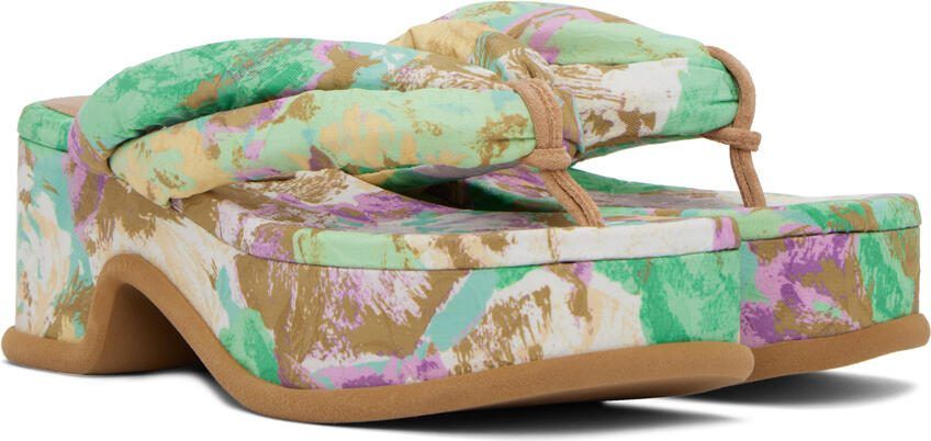 Dries Van Noten Multicolor Printed Platform Heeled Sandals - Picture 2