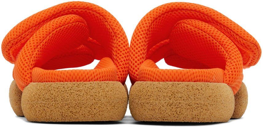 Dries Van Noten Orange Mesh Strap Platform Sandals - Picture 2