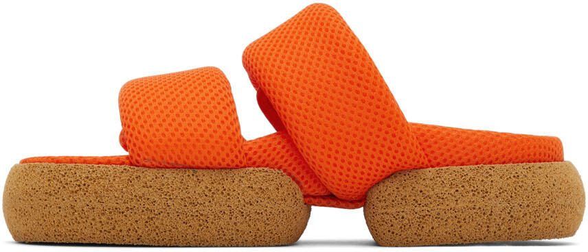 Dries Van Noten Orange Mesh Strap Platform Sandals - Picture 3