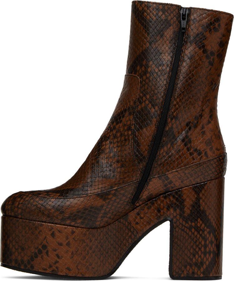 Dries Van Noten SSENSE Exclusive Tan  Black Boots