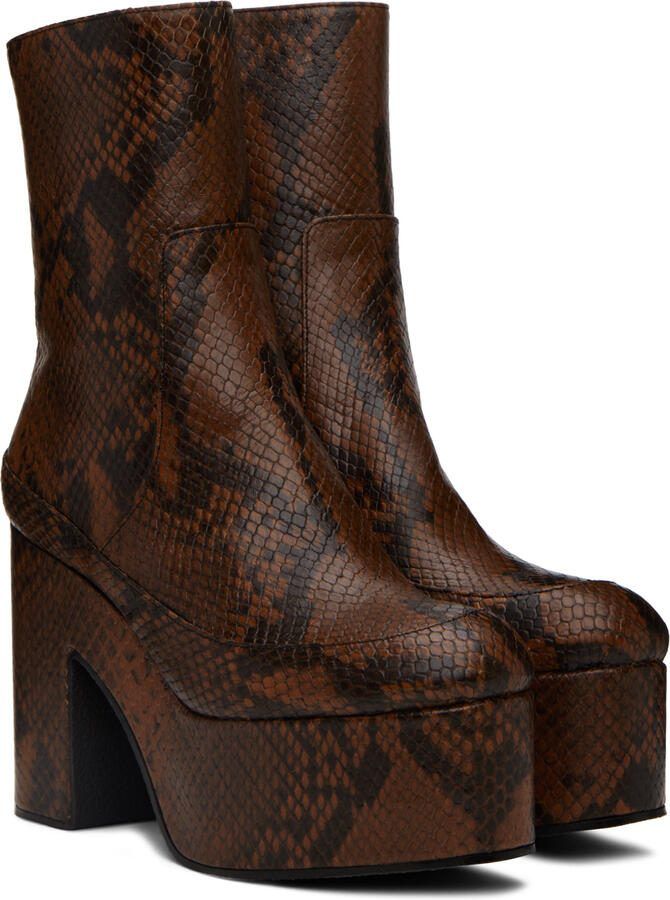 Dries Van Noten SSENSE Exclusive Tan  Black Boots - Picture 3