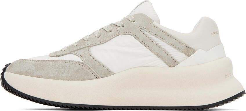 Dries Van Noten White  Gray Paneled Sneakers - Picture 3