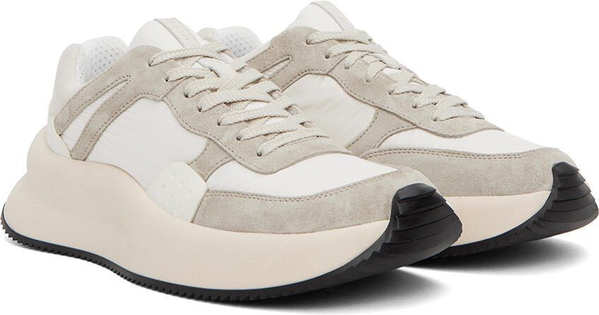 Dries Van Noten White  Gray Paneled Sneakers - Picture 2