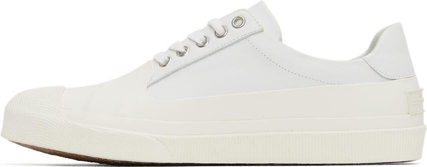 Dries Van Noten White Calfskin Low-Top Sneakers - Picture 3