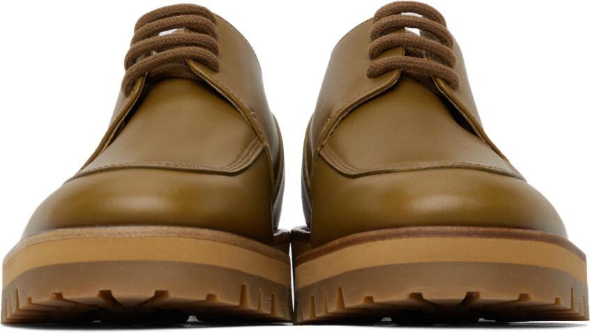 Dries Van Noten Yellow Leather Lace-Up Oxfords - Picture 2