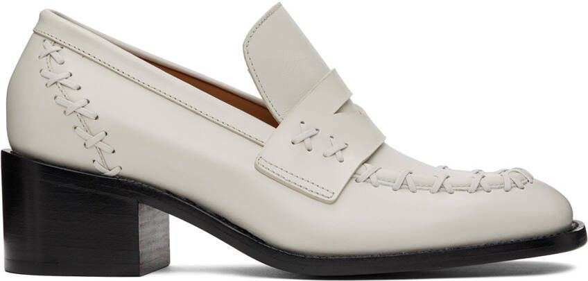 Dries Van Noten Off-White Loafer Heels - Picture 4