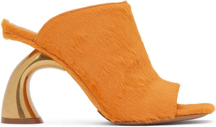 Dries Van Noten SSENSE Exclusive Orange Heeled Sandals - Picture 5