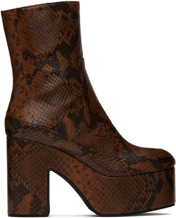 Dries Van Noten SSENSE Exclusive Tan  Black Boots - Picture 2