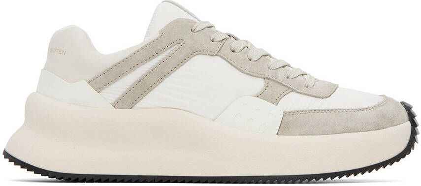 Dries Van Noten White  Gray Paneled Sneakers - Picture 5