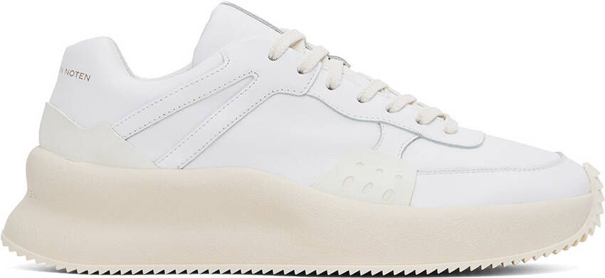 Dries Van Noten White  Off-White Platform Sneakers