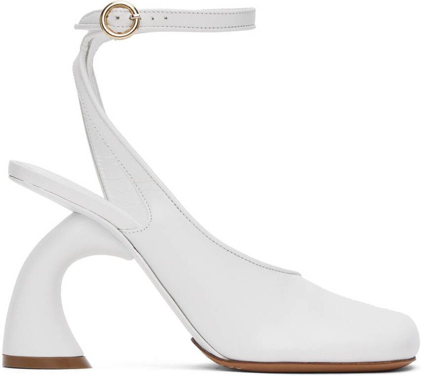 Dries Van Noten White Sculptural Heels - Picture 5