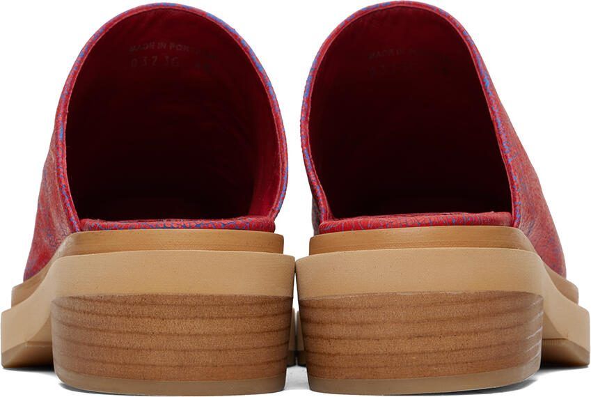 Eckhaus Latta Red  Tan Zoe Clogs