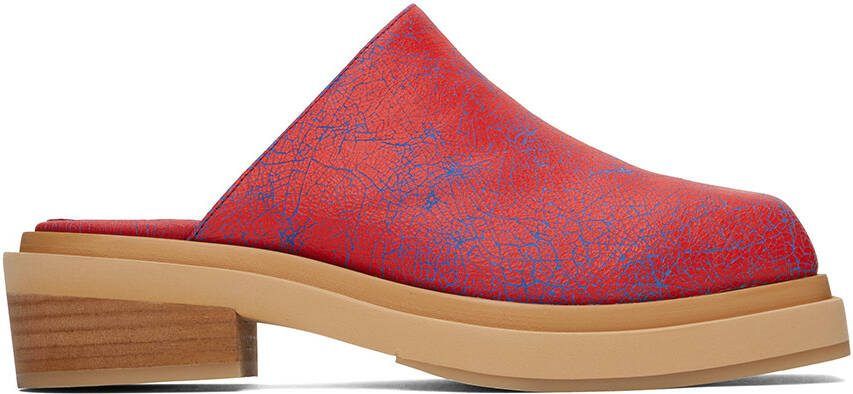 Eckhaus Latta Red  Tan Zoe Clogs - Picture 4