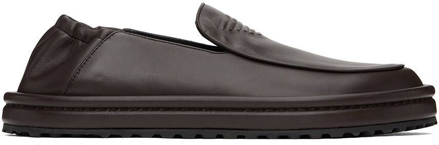 Emporio Armani Brown Collapsible Heel Loafers - Picture 5