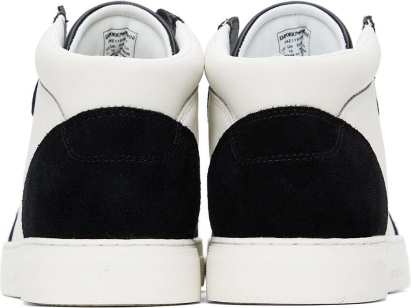Emporio Armani Black  White Perforated Sneakers