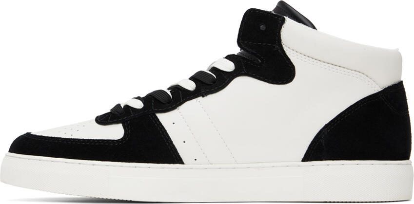 Emporio Armani Black  White Perforated Sneakers - Picture 3