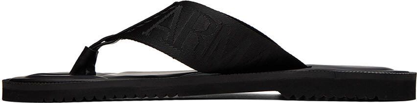 Emporio Armani Black Logo Tape Sandals - Picture 4