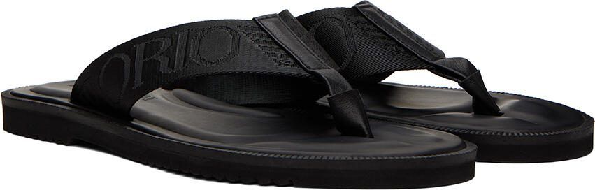 Emporio Armani Black Logo Tape Sandals - Picture 3