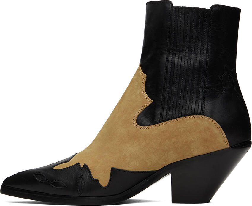 Enfants Riches Déprimés Black  Tan Midnight Cowboy Boots - Picture 3