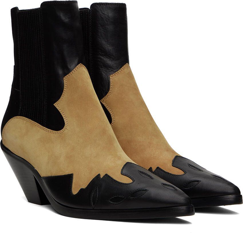 Enfants Riches Déprimés Black  Tan Midnight Cowboy Boots