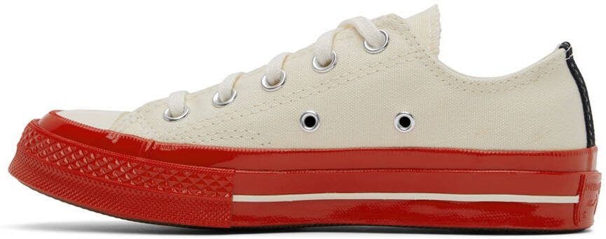 Comme des Garçons Play Off-White  Red Converse Edition Chuck 70 Low-Top Sneakers