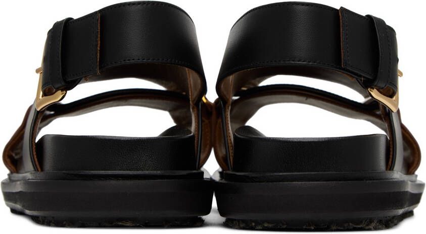 Marni Black  Brown Fussbett Sandals