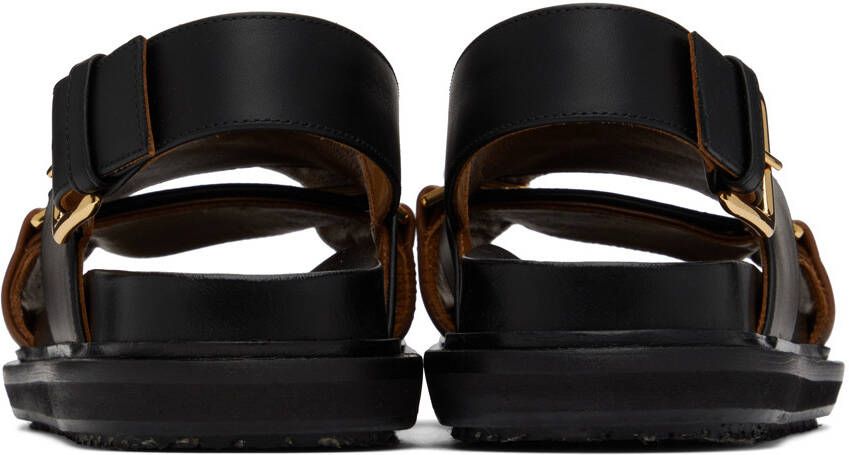 Marni Black  Brown Fussbett Sandals