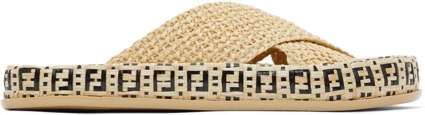 Fendi Beige 'Forever ' Reflections Sandals - Picture 5