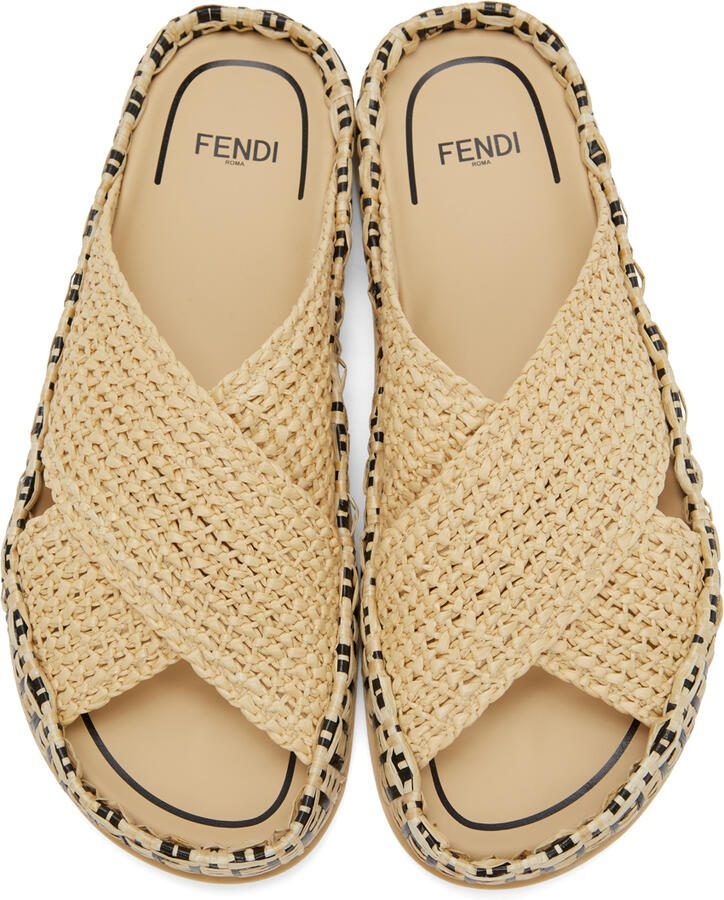Fendi Beige 'Forever ' Reflections Sandals