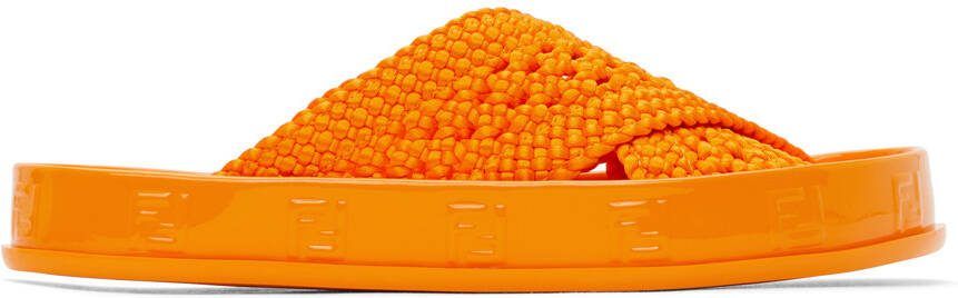 Fendi Orange 'Forever ' Reflections Sandals - Picture 5