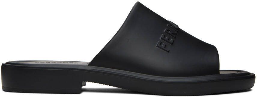 Ferragamo Black Embossed Sandals - Picture 5