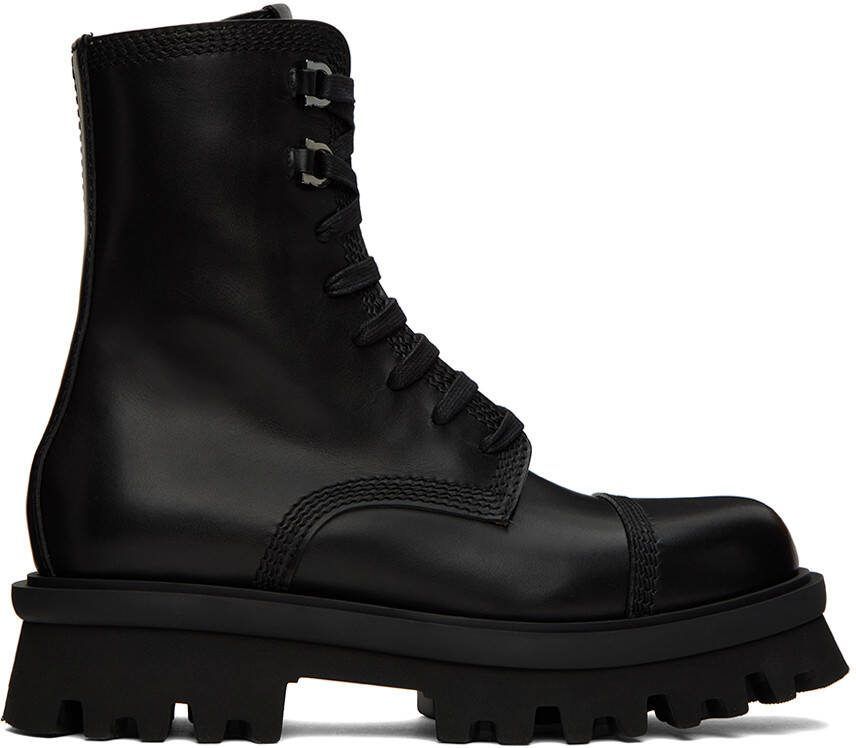 Ferragamo Black Faraway Lace-Up Boots - Picture 5
