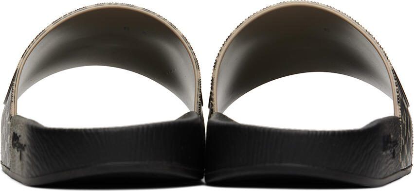 Ferragamo Beige  Black Gancini Slides