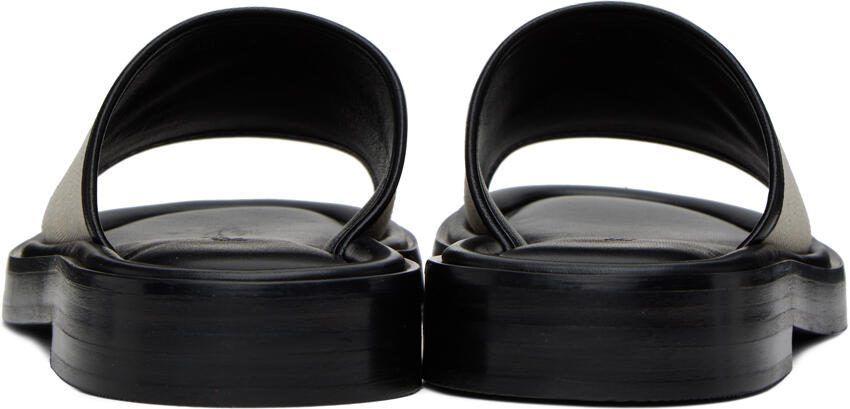 Ferragamo Black  Beige Logo Slides