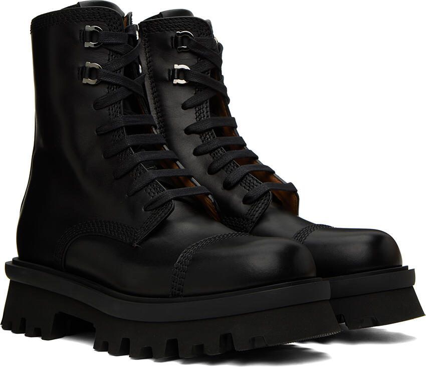 Ferragamo Black Faraway Lace-Up Boots - Picture 2